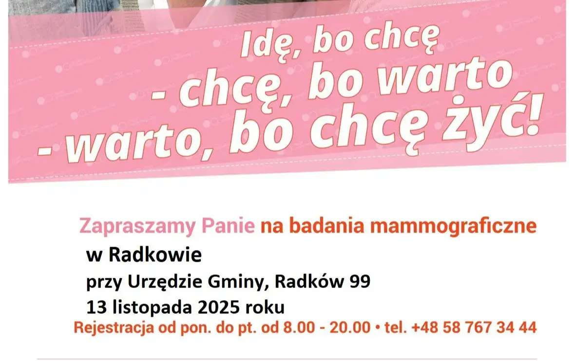 Zdjęcie do Bezpłatne badania mammograficzne w Radkowie w dniu 13 listopada...